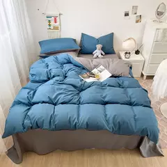 Soft lavado algodão roupa de cama Set, Duvet Cover, fronha e lençol, Home Bedclothes, cama preta - Wolf Magazine