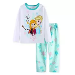 Conjunto pijama de algodão infantil, pijamas femininas, Frozen Anna Cartoon, roupas de bebê, primavera, outono, novo
