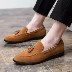 Imagem do Mocassim preto masculino, mocassim de pedal único, sapato de vestido de negócios marrom, vestido de noiva italiano, tamanho 38-48, novo