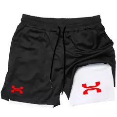 Calções Esportivos Quick Dry Masculinos, Corrida, Ginásio, Treino, Ginásio, Fitness, Corrida, Calças Curtas, 2 em 1, Verão na internet