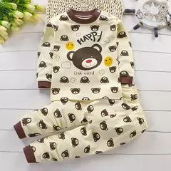 Conjunto pijama de algodão infantil, roupas íntimas de primavera e outono, bebês meninos e meninas Catoon - loja online