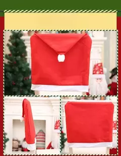 Santa Hat Chair Cover para o Natal, decoração de mesa, presentes, 1-10pcs - loja online