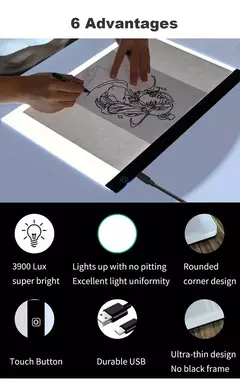 LED Desenho Copy Pad Board para Crianças, A5, A4, LCD Escrito Tablet, Brinquedo Infantil, Pintura, Educacional, Crianças, Presentes Criativos - comprar online