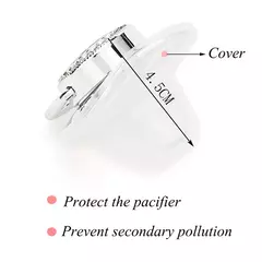 Clipe de chupeta personalizado bebê titular chupetas de luxo recém-nascido prata Bling mordedor de silicone transparente infantil livre de BPA