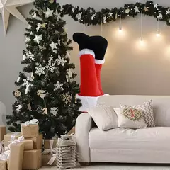 Decoração De Natal De Perna De Elfo De Papai Noel, Perna De Pelúcia, Ornamentos Pendurados, Decoração De Porta, Decoração De Casa, 2024 - loja online