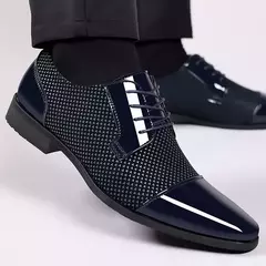 Oxfords masculino sapatos de couro PU, com renda, formal, preto, moda, clássico, festa de casamento - loja online