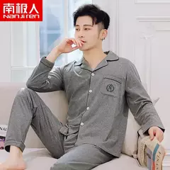 Imagem do Conjunto de pijamas masculinos de algodão, pijamas masculinos, pijamas adolescentes, roupas de casa, alta qualidade, design de moda, outono, primavera, novo