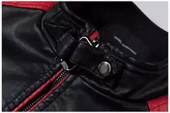 Jaqueta de couro fina masculina, emenda, locomotiva, retrô, moda lazer, mais vendida, primavera e outono, 2023 - Wolf Magazine