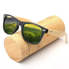 Óculos de sol ultravioleta de madeira clássicos para homens, óculos masculinos, condução, equitação, óculos esportivos, óculos de madeira, bambu, moda, UV400 - comprar online