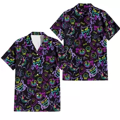 Camiseta grande solta com estampa animal havaiana masculina, blusa de manga curta, 3D divertido, desenhos animados, praia, verão, novo na internet