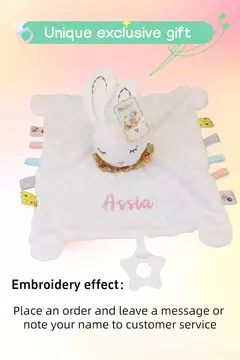 Nomes personalizados cobertor de edredom para bebê, cobertor de segurança animal, toalha acalmar, pelúcia macia NewbornDoudou Personnalisé