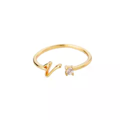 Imagem do Anéis iniciais de A-Z para mulheres, anel de casamento aberto ajustável de aço inoxidável, tendência 2025, cor dourada, acessórios de joias para casal, presente