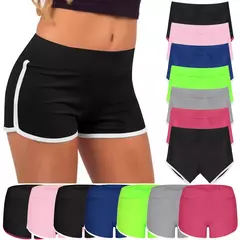 Mulheres de cintura média slim fit calças curtas elásticas altas, shorts apertados femininos para senhoras, corrida, elástico - loja online