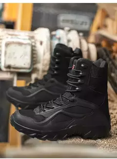 Botas de couro masculinas, sapatos casuais ao ar livre, designer leve, botas de trabalho quentes, botas artesanais clássicas - loja online