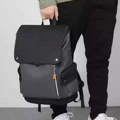 Alta Qualidade PU Couro Waterproof Men's Laptop Mochila Grande Computador Mochila para Negócios Urban Man Mochila Carregamento USB - Wolf Magazine