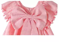 Vestido de manga pequena para criança, saia de bebê, fantasia de menina, algodão puro, borla, grande arco, festa de aniversário, 0-4 anos - Wolf Magazine