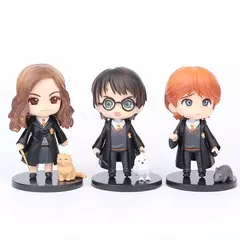 Padrões completos q posket harri potter dumbledore malfoy ron hermione snape hedwig pvc figura de vinil brinquedos boneca presente de natal brinquedo