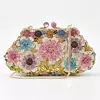 Bolsa de casamento nupcial cristal bling para mulheres, forma de flor, bolsa diamante, bolsas de luxo, moda bolsa de baile, nova