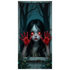 Imagem do Banner assustador abóbora design decoração de halloween banner atraente evento banner para tema assustador festa de halloween