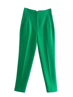 Willshela-Calça reta de cintura alta feminina, calça de zíper frontal, comprimento total, moda feminina chique, vintage