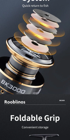 Rooblinos BK Carretilhas de pesca giratórias para água salgada, carretel de metal de água doce, esquerda/direita, trota intercambiável, equipamento de pesca de carpa - Wolf Magazine