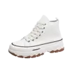 Tênis casual de cano alto para mulheres, com cordões, lona de altura da plataforma, antiderrapante, resistente ao desgaste, sapatos femininos vulcanizados, primavera, 2024