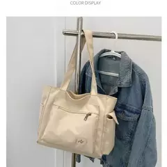 Imagem do Bolsa de ombro de grande capacidade feminina, sacola de estudante, bolsa de classe, lona, nova moda, 2023
