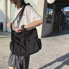 Imagem do Bolsa de lona vintage para mulheres, sacolas de ombro adolescente, sacos mensageiro para senhoras, bolsa casual, bolsa crossbody