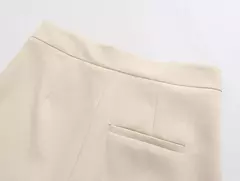 TRAFZA-Calças de fenda de perna reta feminina, calças de cintura alta com zíper, bolso traseiro, decoração fina, moda feminina, tricolor, novo - comprar online