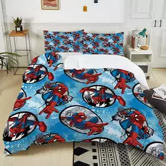 Marvel Spider-Man Conjunto de cama para adultos e crianças, Luxury Bed Comforter, Capa de edredão, 2 Fronhas, Gift, 3Pc, 1 na internet
