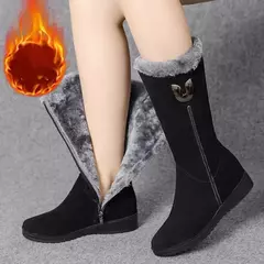 Botas de inverno de alta qualidade botas de inverno para mulheres 2022 botas de inverno para mulheres grossas meados de bezerro de pelúcia botas planas de neve zip moda botas de mujer - comprar online