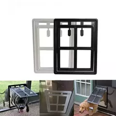 Imagem do Porta de tela para animais de estimação, porta com fechadura para gato, porta de plástico para cães de estimação, à prova de mosquitos, janela de segurança, portão de aba, cerca para cães