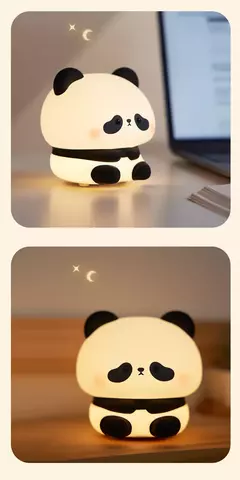 Panda led night light bonito silicone night light usb recarregável toque noite lâmpada quarto cronometragem decoração presente das crianças na internet