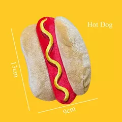 Brinquedos de pelúcia para cães, acessórios para cães estridentes, brinquedo para animais de estimação, som macio, mastigar, mordida, resistente, sorvete, batatas fritas, humburger - comprar online