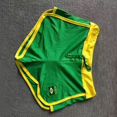 Calção de bloqueio de cores feminino com área bordada, elástico na cintura, slim fit, roupa casual, roupa coreana, Y2K - Wolf Magazine