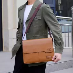 Imagem do Bolsa de ombro de couro para homens Bolsa de negócios Bolsa mensageiro Bolsa lateral grande, bolsa crossbody, marca de luxo, moda, IPAD