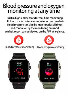 Imagem do Militar ao ar livre GPS esportes relógio inteligente para homens, 1.95 ", freqüência cardíaca, sangue, oxigênio, chamada Bluetooth, SmartWatches para Android, IOS