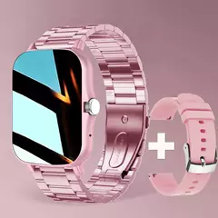 Imagem do Relógio inteligente quadrado para homens e mulheres, rastreador de fitness, relógio inteligente esportivo, toque de discagem, música, Smartclock para Android, iOS