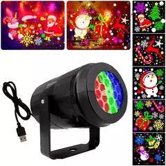 Projetor Laser LED Snowflake, impermeável Girando Luzes Do Palco, Decoração De Natal, 16 Padrões na internet