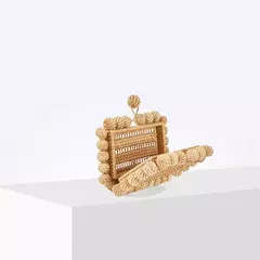 Saco de embreagem de vime natural para mulheres, bolsa de vime de praia, bolsa estilista, festa de casamento luxuosa, verão, 2024 - loja online