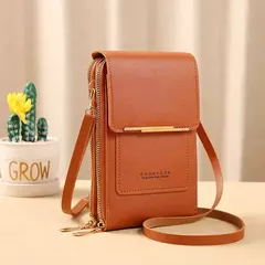 Buylor-Bolsa de couro feminina, tela sensível ao toque, bolsa para celular, bolsa de ombro pequena, macia, feminina, barata, transversal