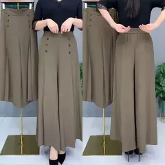 Calça casual elegante de pernas largas para mulheres, novo estilo, fina, anti-rugas, calça feminina, verão, Dropshipping, 2021 - comprar online