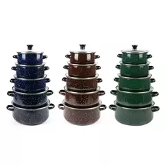 Conjunto de sopa de esmalte, caroço preto verde azul marrom, Europa e Estados Unidos, 2 orelhas, 5 conjuntos - comprar online
