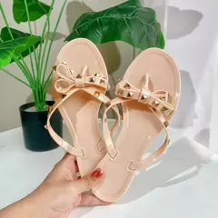 Chinelos rebitados para mulheres, sapatos de geléia, chinelos de fundo plano, chinelos de rebite casuais, para casa, fora, verão, 36-42 - comprar online