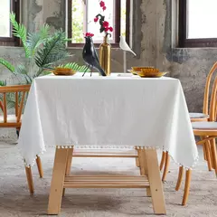 Toalha De Mesa De Mesa De Café De Algodão Retangular, Cobertura De Mesa Branca, Sala De Estar, Decoração De Casa, Pano, Casamento, Decoração De Natal na internet