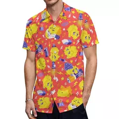Camiseta havaiana masculina de manga curta, estampa de ovelha 3D, roupas de praia soltas, camisas grandes, verão - comprar online