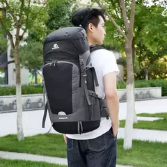 Mochila de caminhada resistente à água com capa de chuva, esporte ao ar livre, mochila de viagem para camping, escalada, montanhismo, 65L - loja online