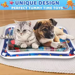 Tapete de jogo sensorial de água engrossado tapete de água inflável para gato e cão pet playmat com peixe mar oceano tema brinquedo sensorial água - Wolf Magazine