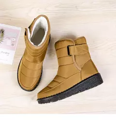 Botas de neve impermeáveis antiderrapantes para mulheres, sapatos de plataforma, tornozelo quente, sapatos acolchoados de algodão, inverno na internet