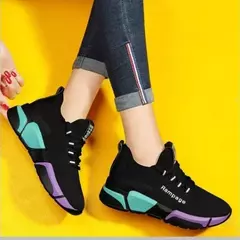 Sapatos esportivos respiráveis vulcanizados para mulheres, tênis casual de malha de jogging, sapatilhas femininas ao ar livre, 36-40 tênis - loja online